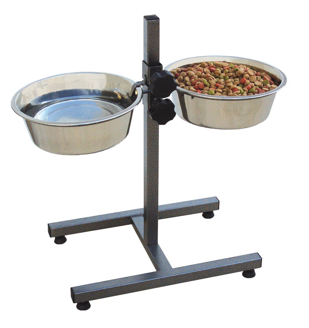 Soporte doble regulable con 2 bowls