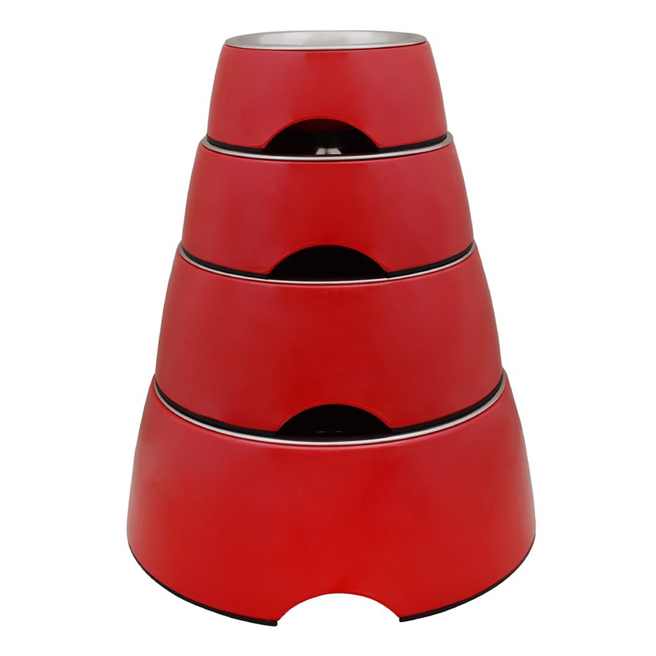 Pack Bowls Melamina Inox Rojos